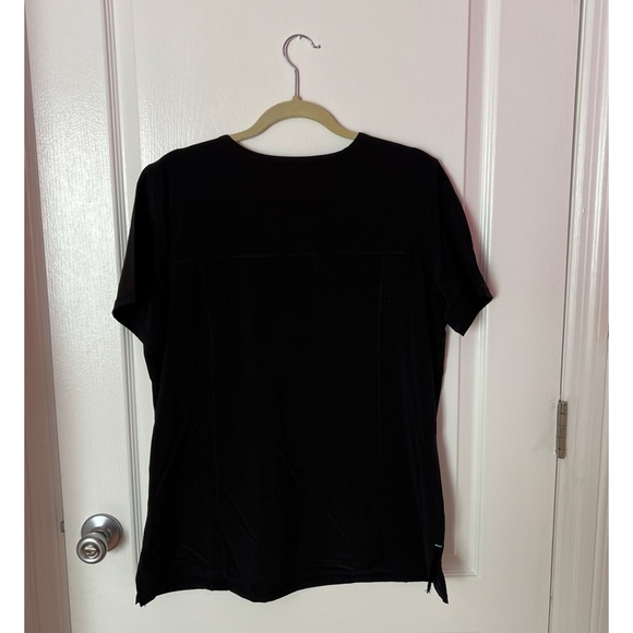 Scrubstar Women's Fashion Premium Performance Mock Wrap Black Scrub Top M - Picture 9 of 10